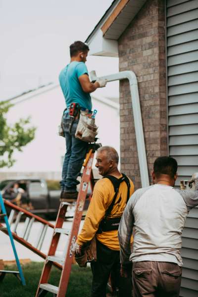 Photo of Toubl on site gutter installation