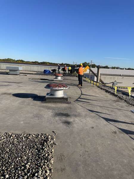 Photo of TPO Roofing on site job