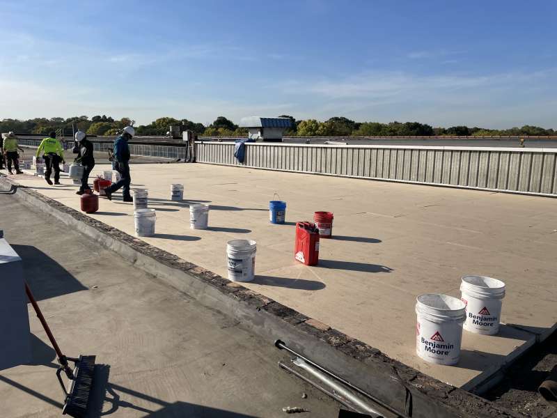 Photo of TPO Roofing on site job