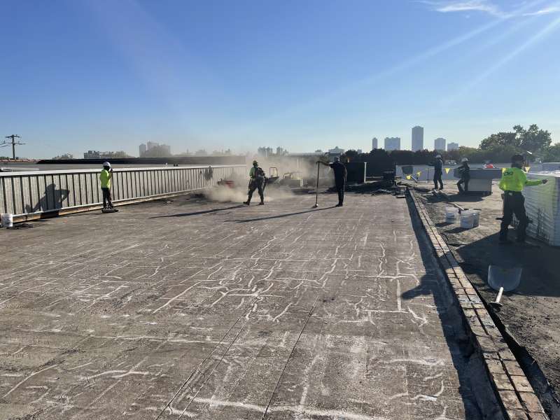 Photo of TPO Roofing on site job